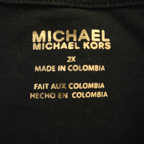 MK Michael Kors Goldtone Logo Tee T-Shirt Top  Size 2X - Picture 5 of 5